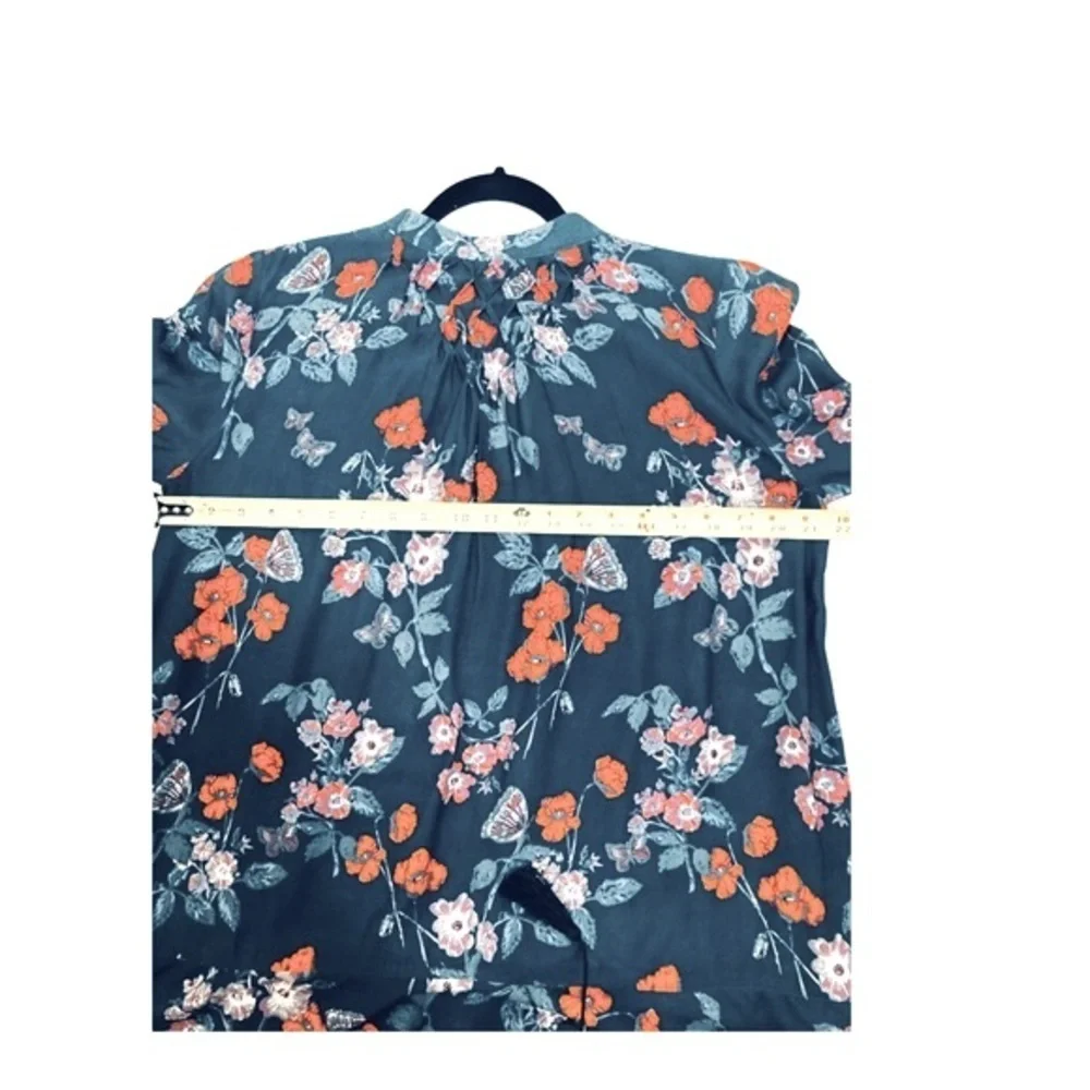 Free People Woman's Flowery Oversized Blouse Size S